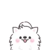 white dog popup stickers 10