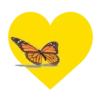 Mariposas y flores en corazón amarillo mov 7