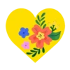 Flores en corazón amarillo mov 9