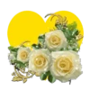 Mariposas y flores en corazón amarillo mov 10