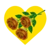 Mariposas y flores en corazón amarillo mov 11