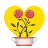 Flores en corazón amarillo mov 11