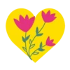 Mariposas y flores en corazón amarillo mov 12