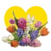 Mariposas y flores en corazón amarillo mov 13