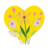 Mariposas y flores en corazón amarillo mov 14