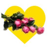 Mariposas y flores en corazón amarillo mov 21