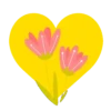 Mariposas y flores en corazón amarillo mov 23