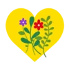 Mariposas y flores en corazón amarillo mov 27