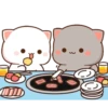 AW Cute Cat - Peach and Goma 24