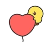 Chick Hugging Huge Heart