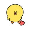 Chick with Heart in Air