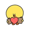 Chick with Heart in Hand