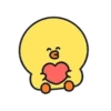 Chick with Heart in Lap
