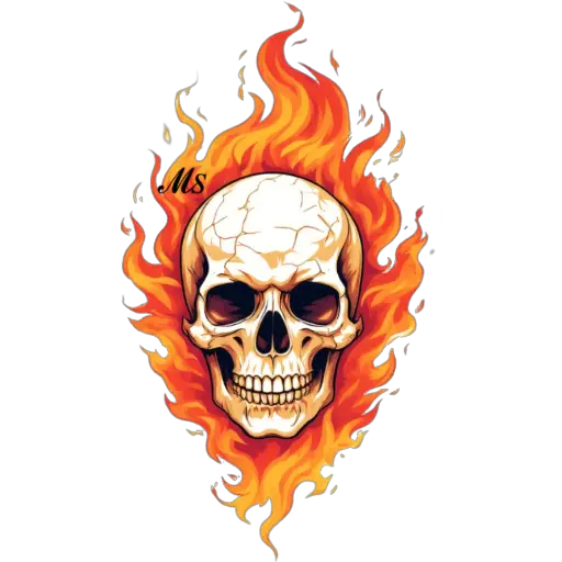 Calavera en llamas