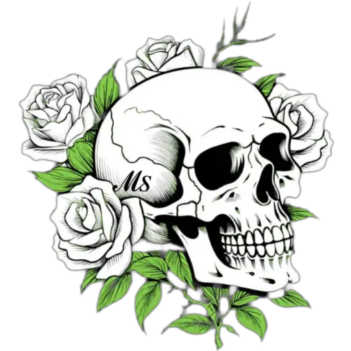 Calavera rosa blanca