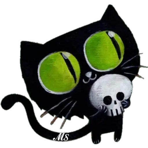 Кот с черепом