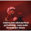 estamo enla edad perfecta
pal bellakeo,, nopa andar
llorando por weone