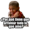 ¿Por qué tiene que
arruinar todo lo
que amo?