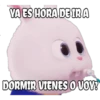YA ES HORA DE IR A
DORMIR VIENES O VOY?