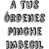 A TUS
ÓRDENES
PINCHE
IMBECIL