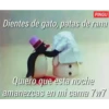 PINGU
Dientes de gato, patas de rana
Quiero que esta noche
amanezcas en mi cama 7w7