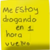 Me Estoy
drogando
en 1
hora
vuelvo