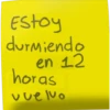 Estoy
durmiendo
en 12
horas
vuelvo