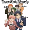 The world of stickers vip
Grillo
Verito
Yeisi
Javi
Carlos
Christian