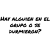 HAY ALGUIEN EN EL
GRUPO O SE
DURMIERON?