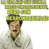 LA VIDA HAY QUE VIVIRLA
IRRESPONSABLEMENTE,
PERO CON
RESPONSABILIDAD