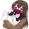 Garota e gato de máscara