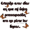 Estraño esos días
en que mi única
preocupación
era no pisar las
Vero Bellies
líneas...