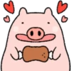Very Cute And Round Pig Emoji 8