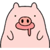 Very Cute And Round Pig Emoji 15