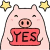 Very Cute And Round Pig Emoji 19