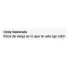 Cindy Valenzuela
Kilos de verga es lo que te vale ogt cstm