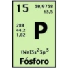 15
30,9738
+3,5
280
44,2
1,82
(Ne)3s 3p
Fósforo