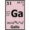 31
69,72
3
Ga
2237
29,8
5,91
(Ar)3al4s?4p!
Galio