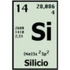 14 28,086
4
Si
2680
1410
2,33
(Ne)3s 23p2
Silicio
