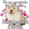 No me arrepiento
de este amor
Aunque me cueste
el corazón