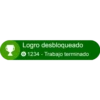 Logro desbloqueado
© 1234 - Trabajo terminado