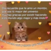 Ola recuerda que te amo un montón,
que sos lo mejor del universo
muchas gracias por existir haciendo
este mundo algo mejor y más lindo
Toma mucha awa y amate que vales muxo