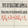 TIPOS DE REACCIONES QUÍMICAS
Reacciones de desplazamiento simple
H.₂SO₂ + Zn → ZnSO₂ + H₂