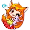 Niña gato kawaii 8