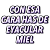 CON ESA
CARA HAS DE
EYACULAR
MIEL