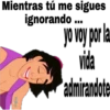 Mientras tú me sigues
ignorando .
Jo woy o a
vida
admirandte
