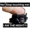 No! Stop touching me!
I AM THE NIGHT!!!