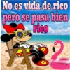 No es vida de rico
pero se pasa bien
rico