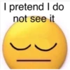 I pretend I do
not see it