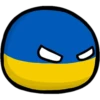 Countryballs sticker Ukraine, Bru 9